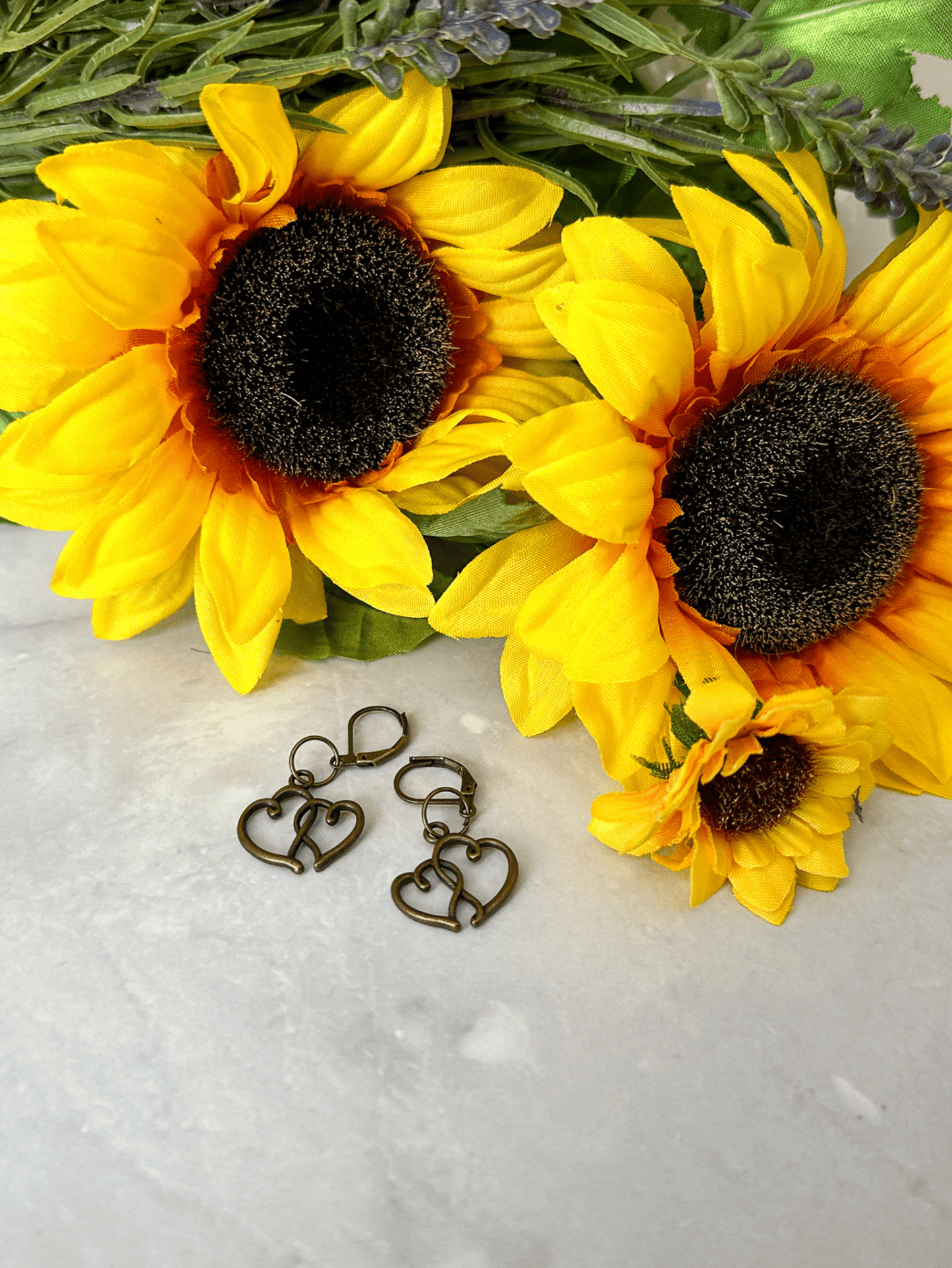 Bronze Hearts Earrings - Jewelry- H.S. Designs Global, LLC