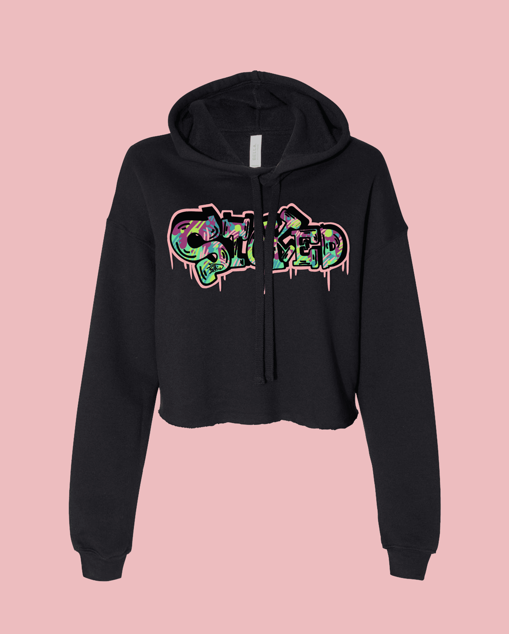 Graffiti Stoked cropped hoodie - H.S. Designs Global