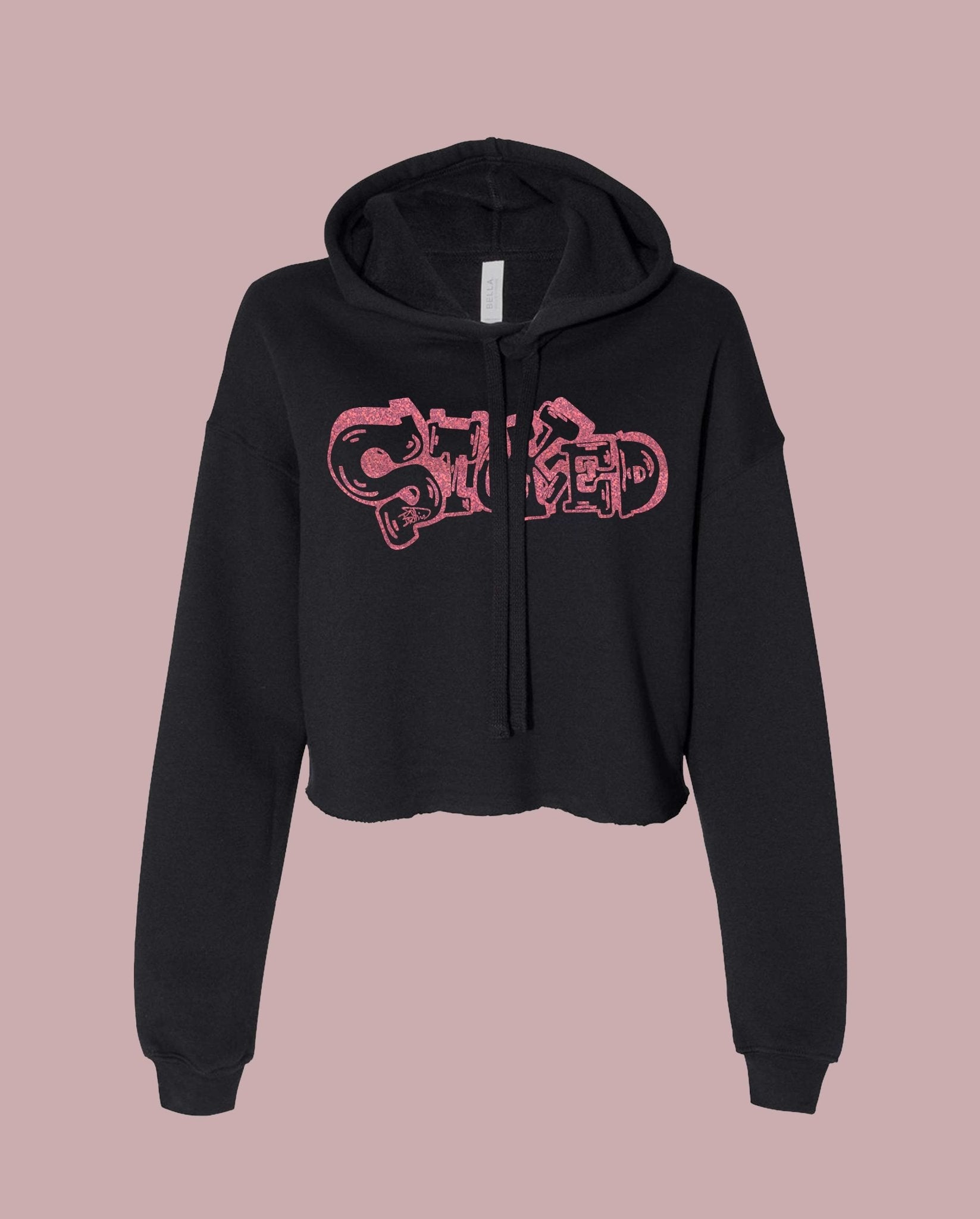 Holographic Stoked cropped hoodie - H.S. Designs Global