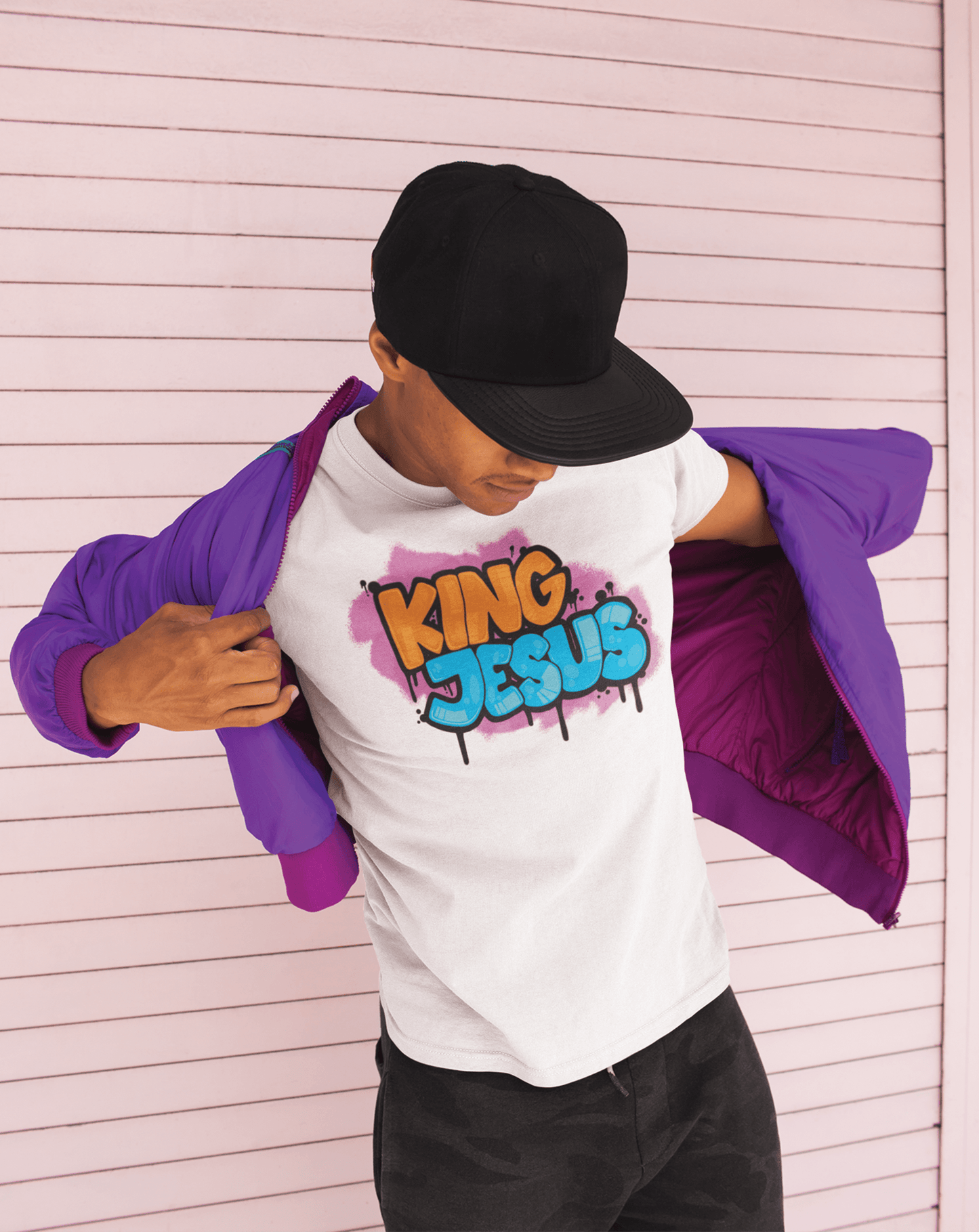 King Jesus Graffiti T-Shirt - H.S. Designs Global